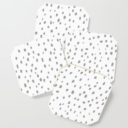 Speckle Polka Dot Dalmatian Pattern (gray/white) Coaster