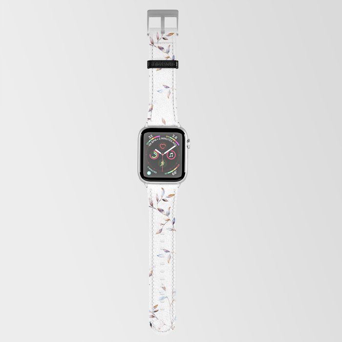 Vintage Floral Pattern on White Background Apple Watch Band