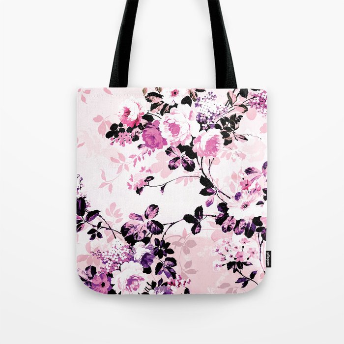black floral handbag