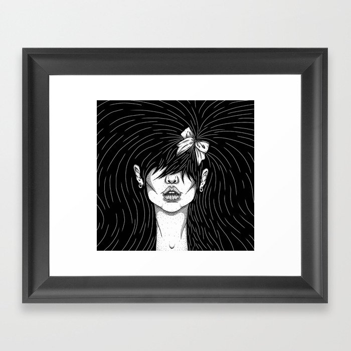 Girl With a Ribbon  Framed Art Print