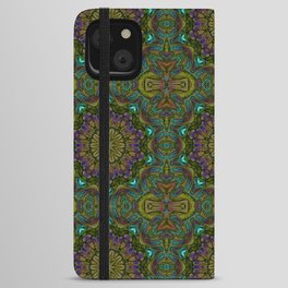 Green and Purple Kaleidoscope iPhone Wallet Case