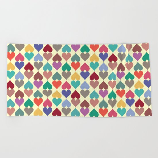 Colorful Love Pattern X Beach Towel