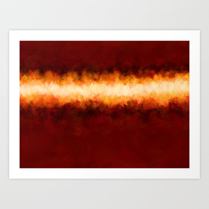 Red Burgundy Fire Abstract Art Print By Katherinefriesen Society6