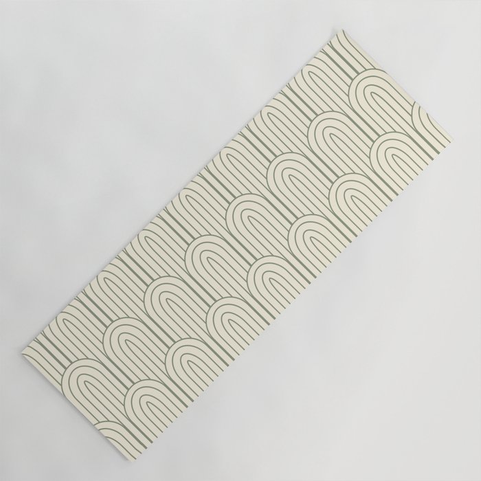 Art Deco Gold Cream & Silver Grey Pattern Yoga Mat