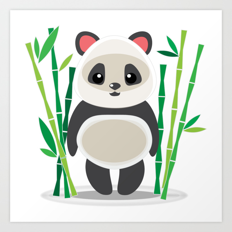 Cute Panda In Bamboo Bushes Cartoon Art Print By Pixxart Society6 Learn how to draw panda with bamboo pictures using these outlines or print just for coloring. cute panda in bamboo bushes cartoon art print by pixxart