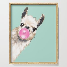 Bubble Gum Sneaky Llama in Green Serving Tray