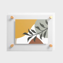 Gold Green Terracotta Modern Botanical Leaves Contemporary Shape Collection 3 Floating Acrylic Print