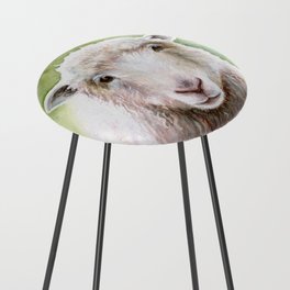 White Happy Sheep Watercolor Painting Counter Stool