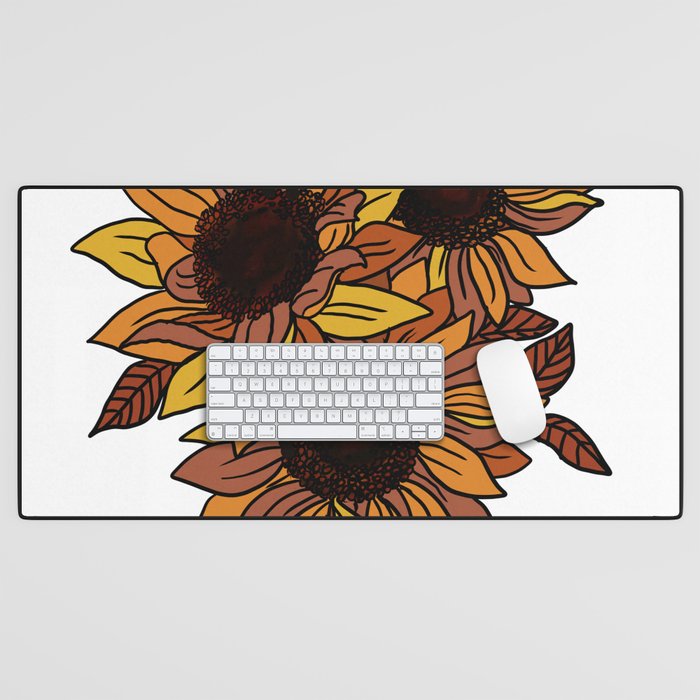 Dry sunflower bouquet Desk Mat