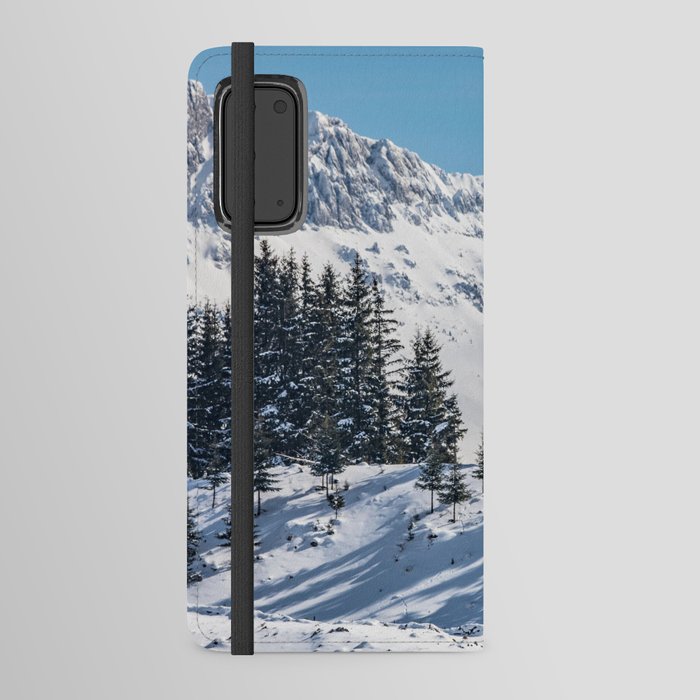 Winter landscape with snow-covered fir trees Android Wallet Case