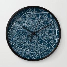 Paris Wall Clock | Cartographie, Ville, World, Paris, Cartography, Graphicdesign, Blue, Capitale, Map, Plan 