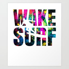 Wake for wakeboarder and wake surfer Art Print