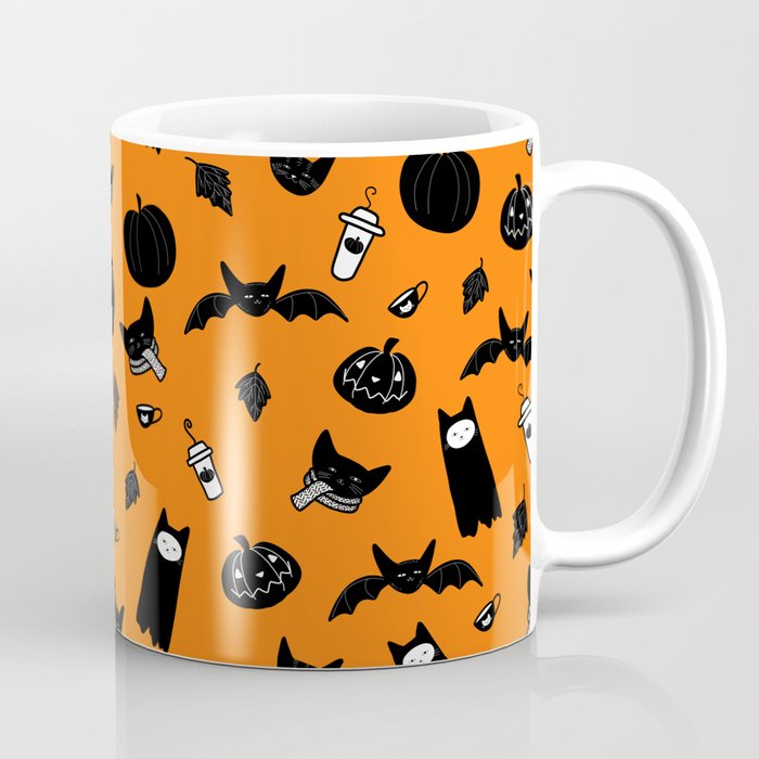 Spooky Halloween Cats and Coffee Coffee Mug