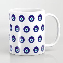 Blue Evil Eye Bead Pattern Coffee Mug