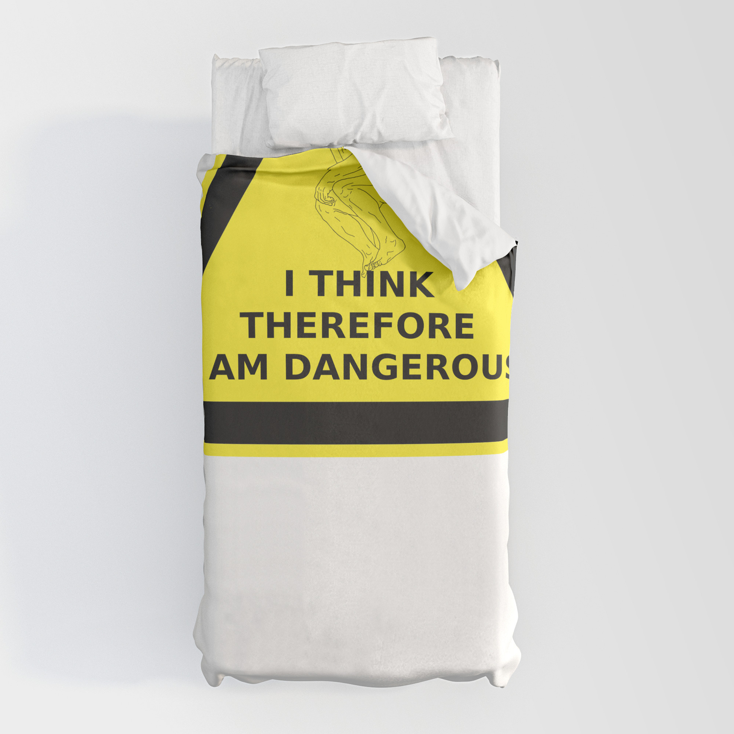 Danger Road Sign T Shirt Duvet Cover By, T Shirt Duvet Cover