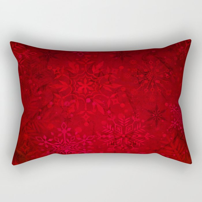 Red Christmas Pattern Rectangular Pillow