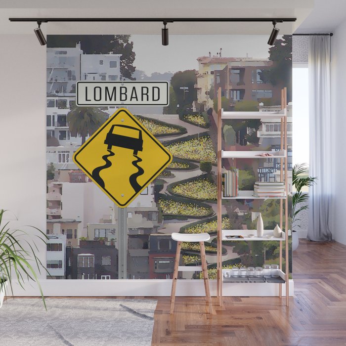 Lombard Street San Francisco Wall Mural By Popalien Society6