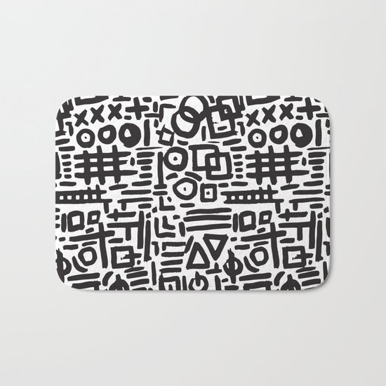 ABSTRACT 4 - BLACK & WHITE Bath Mat