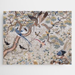 Antique Embroidery French Bird Chinoiserie Garden  Jigsaw Puzzle