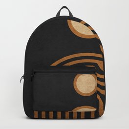 Secret Rambles - Minimal Geometric Abstract - Black Backpack | Contemporary, Eclectic, Circles, Hollywoodglam, Nordic, Minimal, Shapes, Stylish, Midcenturymodern, Elegant 