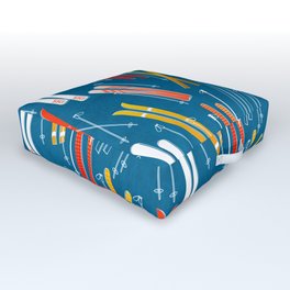 Colorful Ski Pattern Outdoor Floor Cushion