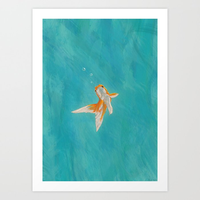 Goldfish in the ocean Art Print