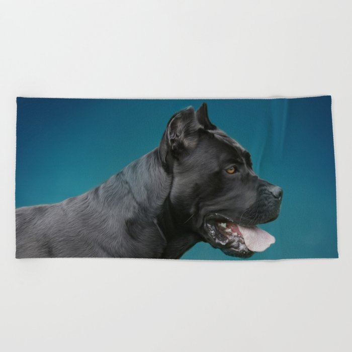 Cane Corso Italian Mastiff Beach Towel By K9printart