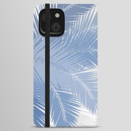 BLUE TROPICAL PALM TREES iPhone Wallet Case