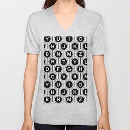 Typewriter Key V Neck T Shirt