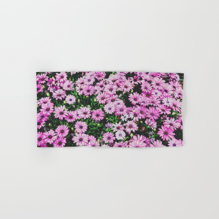 Purple Flowers Natural Pattern | Floral Flower Field Hand & Bath Towel
