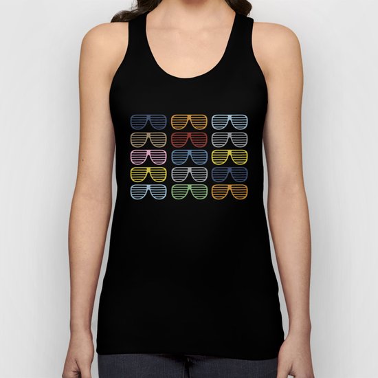 Rainbow Shutter Shades at Night Unisex Tank Top