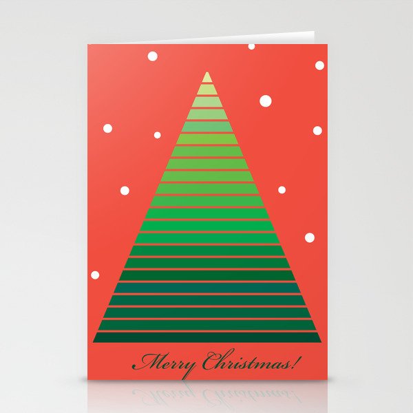 Christmas greeting card with stylized Christmas tree Stationery Cards