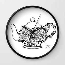 Floral Tea Wall Clock