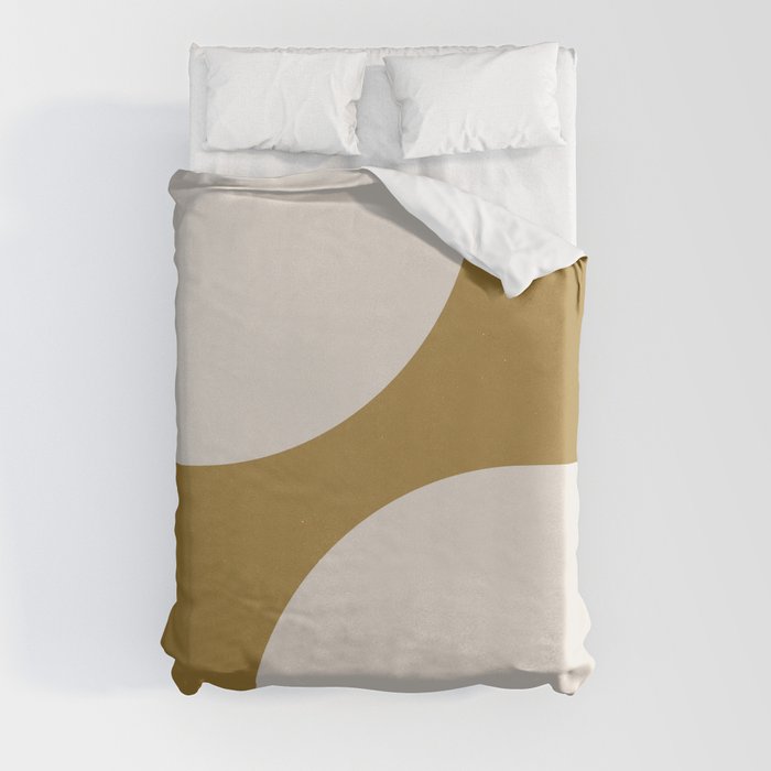 Minimal Abstract Arches in Neutral Nude Beige on Tan Yellow  Duvet Cover