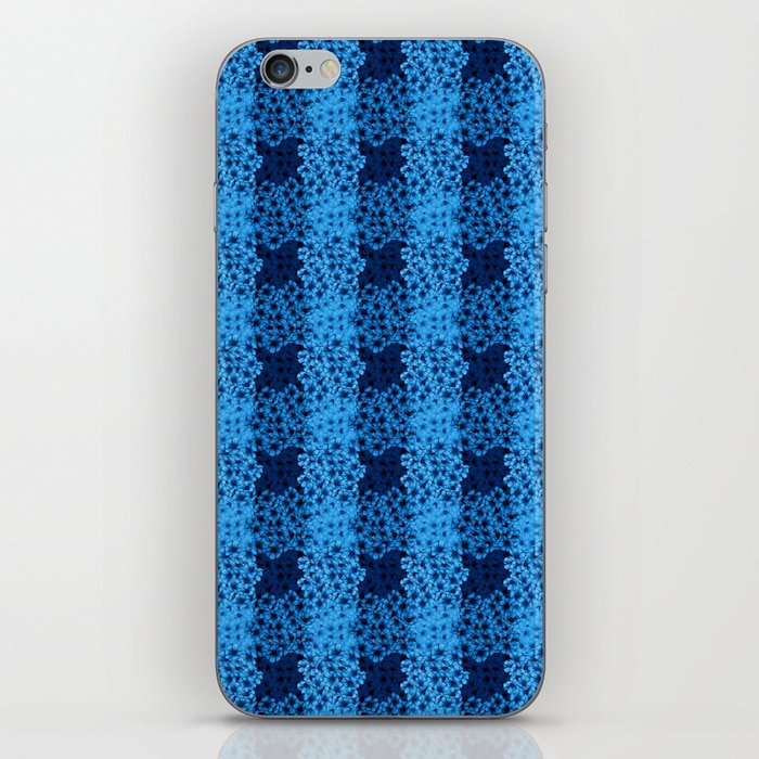 Blue Gingham with flowers iPhone Skin