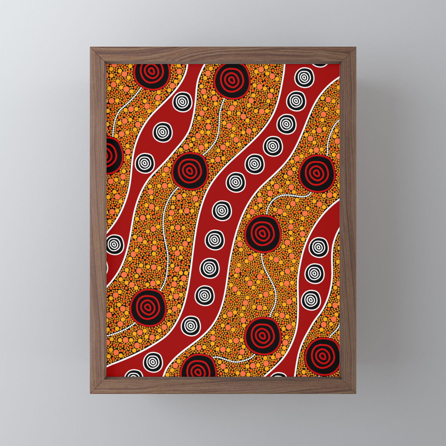 Authentic Aboriginal Art Untitled Framed Mini Art Print By