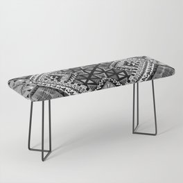 Black and white ethnic patchwork design Bench