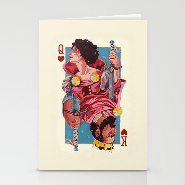 Queen and King of hearts Stationery Cards