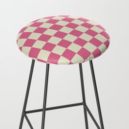 pink chess - pink and white Bar Stool
