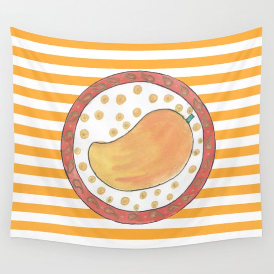 Mango and stripes Wall Tapestry