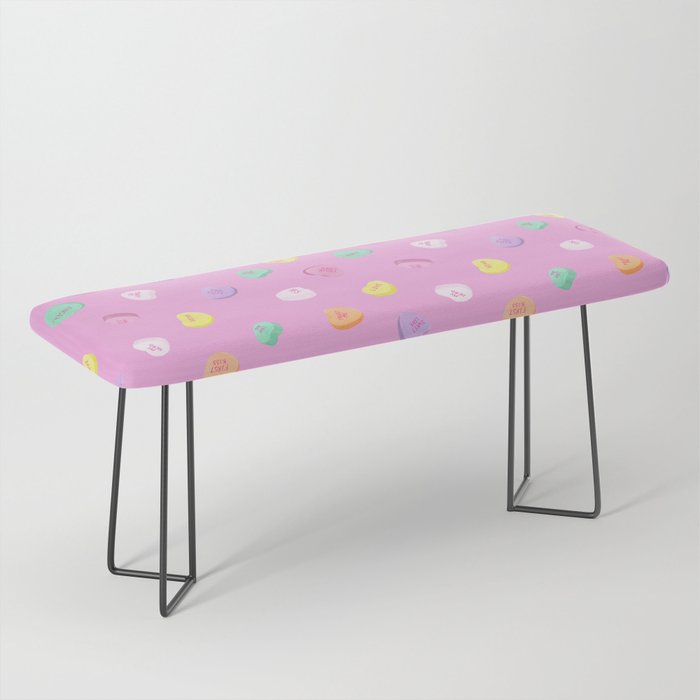 Valentines Day Candy Hearts Pattern - Pink Bench