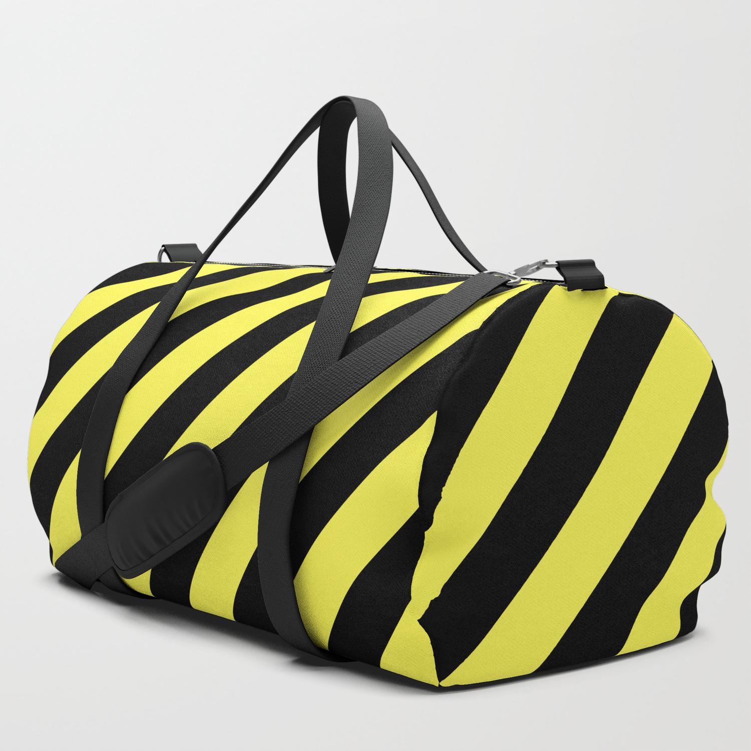 black and yellow duffle bag