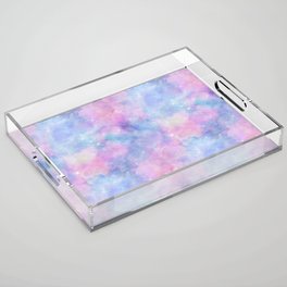 Pink Blue Universe Painting Acrylic Tray