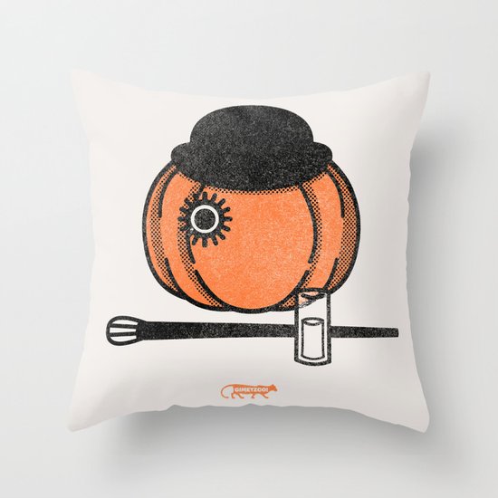 A Clockwok Pumpkin Throw Pillow