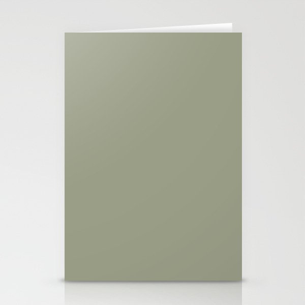 Moss Green Solid Color Hue Shade - Patternless Stationery Cards