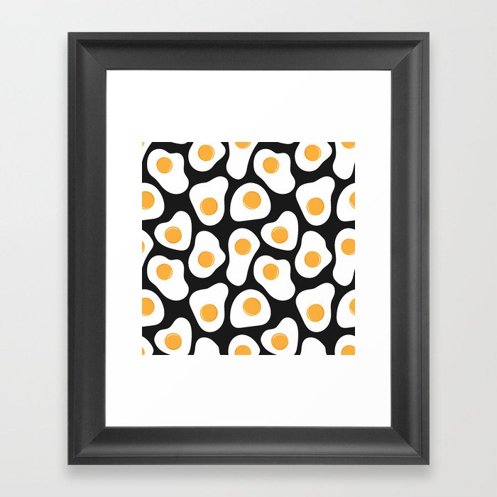 Cracking Fried Egg Pattern Framed Art Print