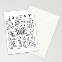 Ice Hockey Player Winter Sport Vintage Patent Print Stationery Card