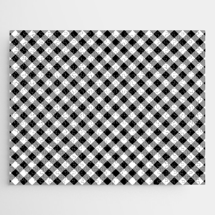 Classic Gingham Black and White - 12 Jigsaw Puzzle