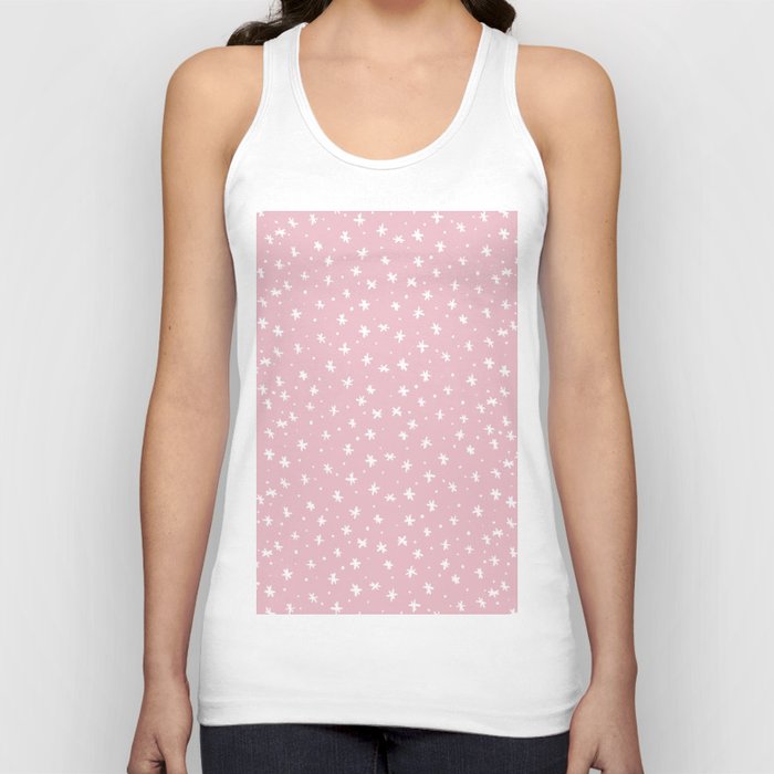 Stars and dots - pink and white Tank Top