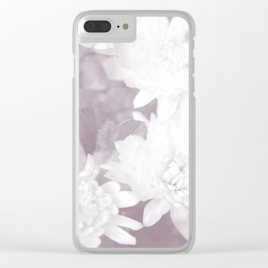Elegant beauty - white flowers on purple background Clear iPhone Case